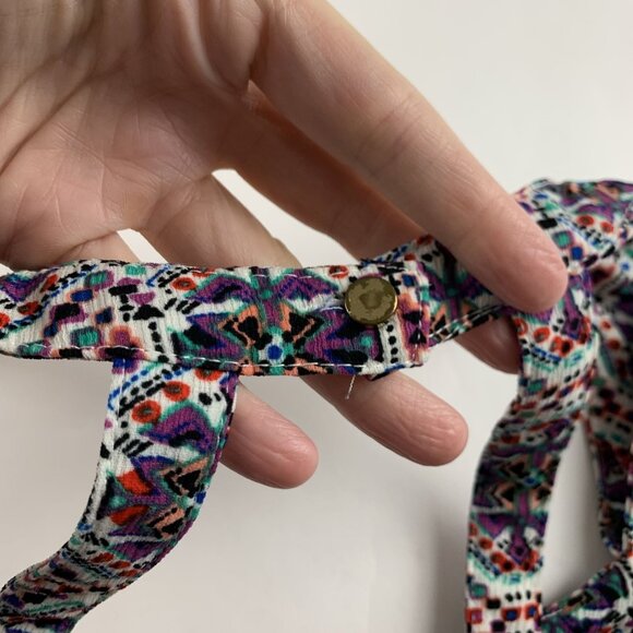 Xhilaration Black Bright Scandinavian Floral Print Maxi Dress M - Picture 8 of 8